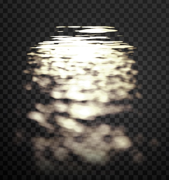 PSD abstract reflection on the water surface on a transparent background