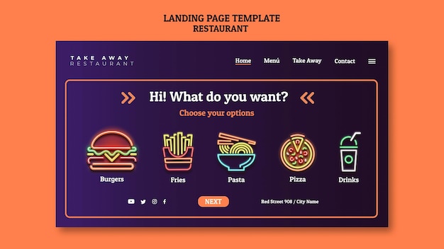 PSD abstract restaurant web template