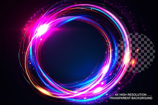 Abstract ring light effect isolated on transparent background