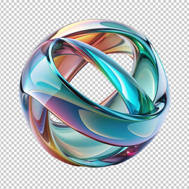 PSD abstract shape 3d glass object