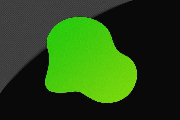 Abstract Shape transparent Grainy Gradient Element with Neon Green Color template psd png design