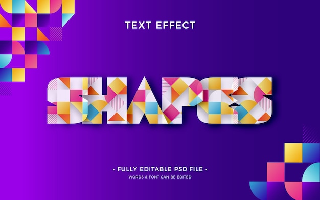 Abstract shapes text effect