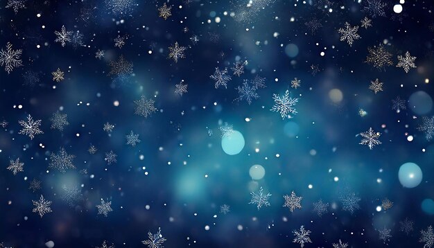 PSD abstract snowfall on a dark blue background