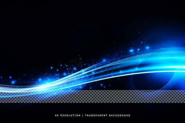 Abstract speed light lines neon color glowing effect in transparent background