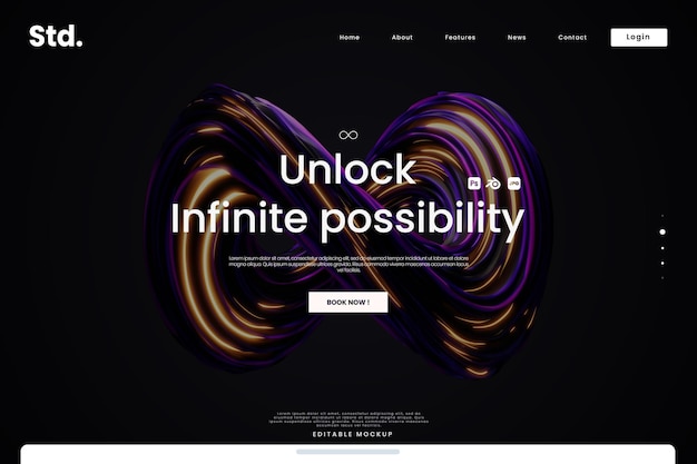 Abstract sphere second version art landing page