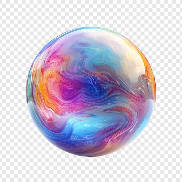 PSD abstract sphere with multicolored swirls