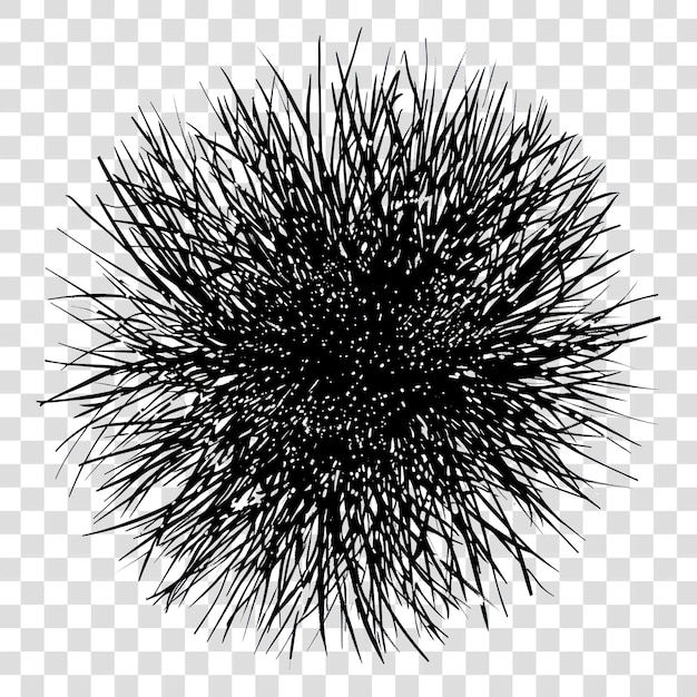 PSD abstract spiky black circular design