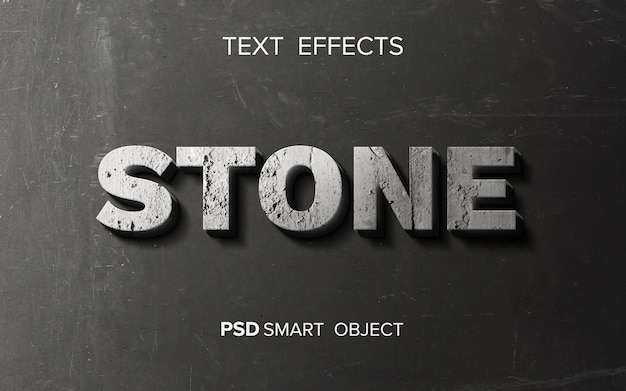 Abstract stone text effect