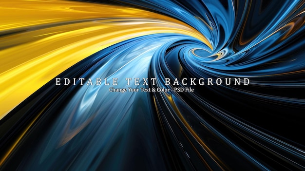 Abstract Swirling Colors Blue Yellow and Black