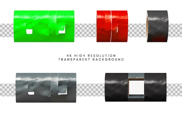 abstract tape paper roll and torn tape transparent background