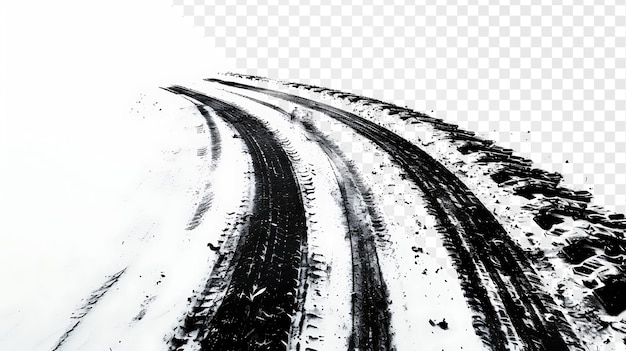 Abstract Tire Tracks on White Background