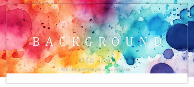 PSD abstract watercolor rainbow background