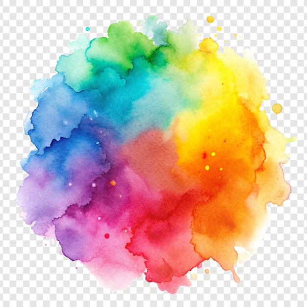 PSD abstract watercolor stain isolated on transparent background