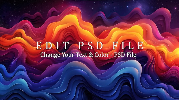 PSD abstract waves of color and light