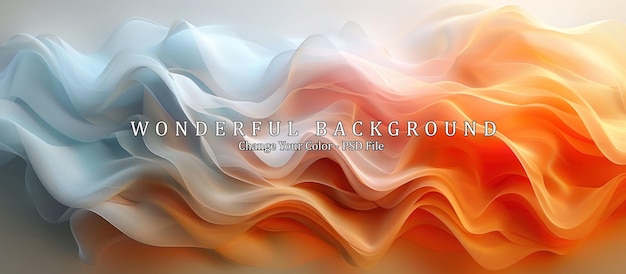 PSD abstract wavy background with orange and blue tones