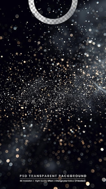 PSD abstract white dust explosion on a black background