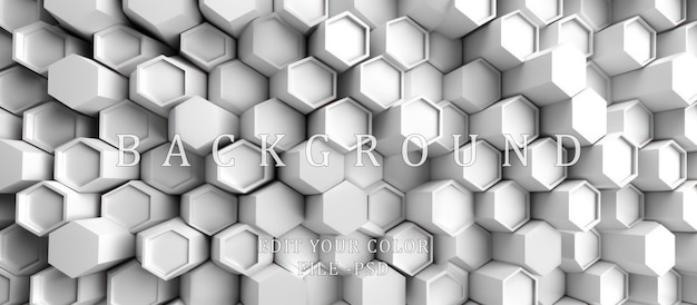 abstract white hexagon wall background