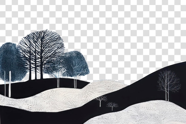 Abstract winter landscape art