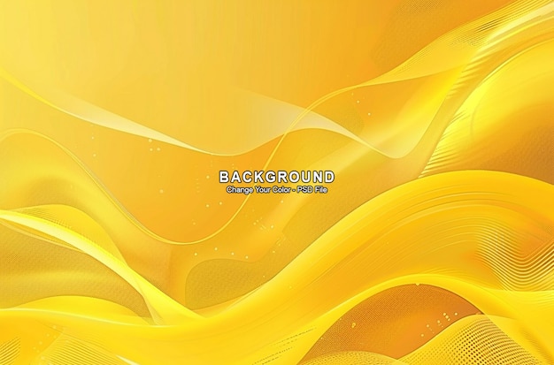 Abstract yellow background with smooth wave lines vector presentation template