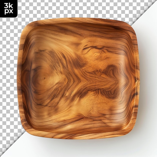 Acacia Salad Bowl Isolated on Transparent Background