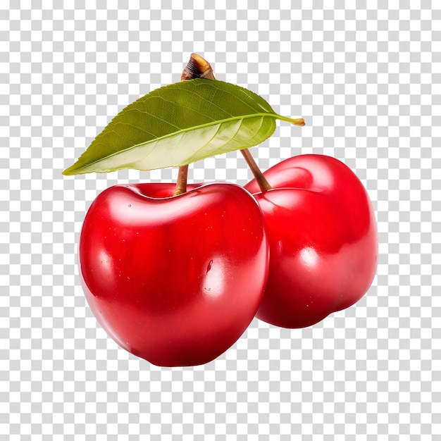 Acerola cherry isolated on transparent background premium psd