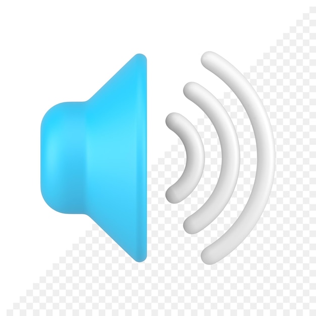 Acoustic sound speaker marketing announce volume wave realistic 3d icon mockup design