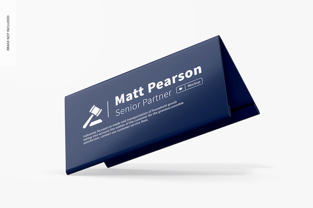 Acrylic Desk Name Plate Mockup, Leaned