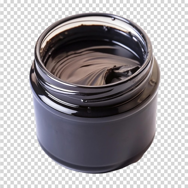 Acrylic paint colour black isolated on transparent background