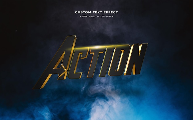 Action movie 3d text effect