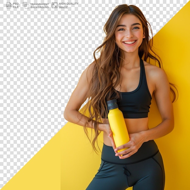 Active young sporty fit woman gesture power with her arms up isolated over white