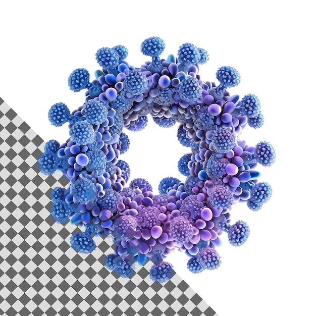 PSD actomyosin protein complex illustration on transparent background