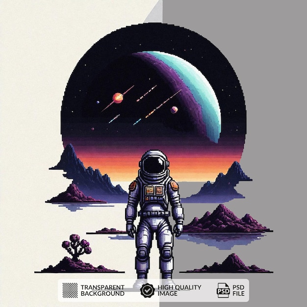 an ad for an astronaut in space with a star on it