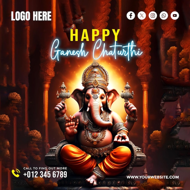 PSD an ad for a happy birthday with an elephant on it