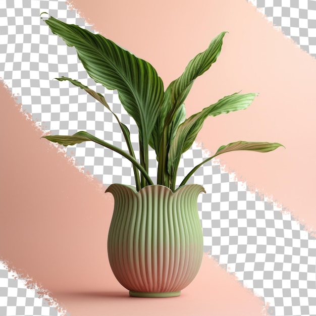 Adam s Rib Plant in vase on a transparent background