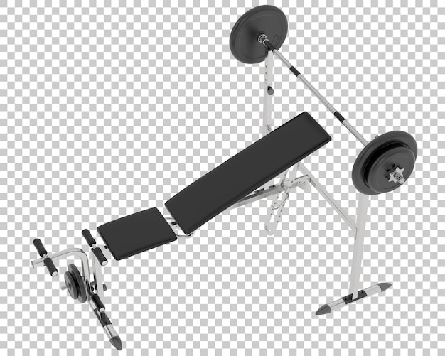 Adjustable weight bench on transparent background 3d rendering illustration