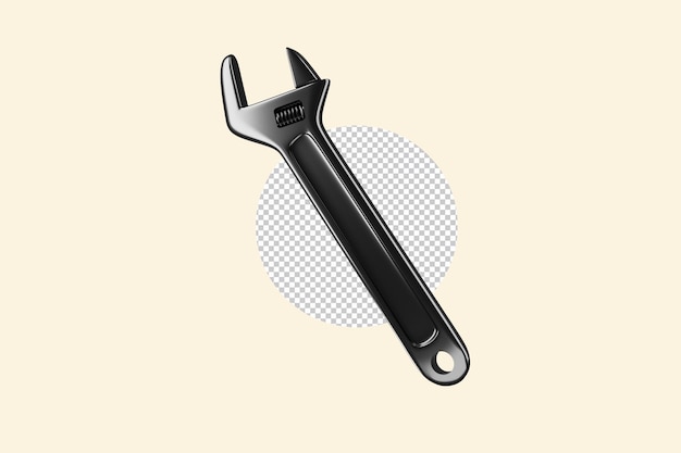 Adjustable wrench, mechanic repair tool 3d render.