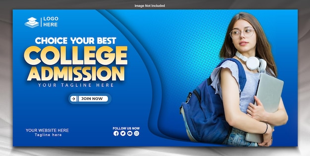 PSD admission open banner design template