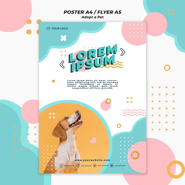 PSD adopt pet poster template concept