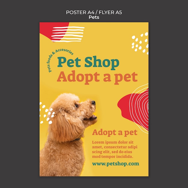 PSD adopt a pet vertical poster template