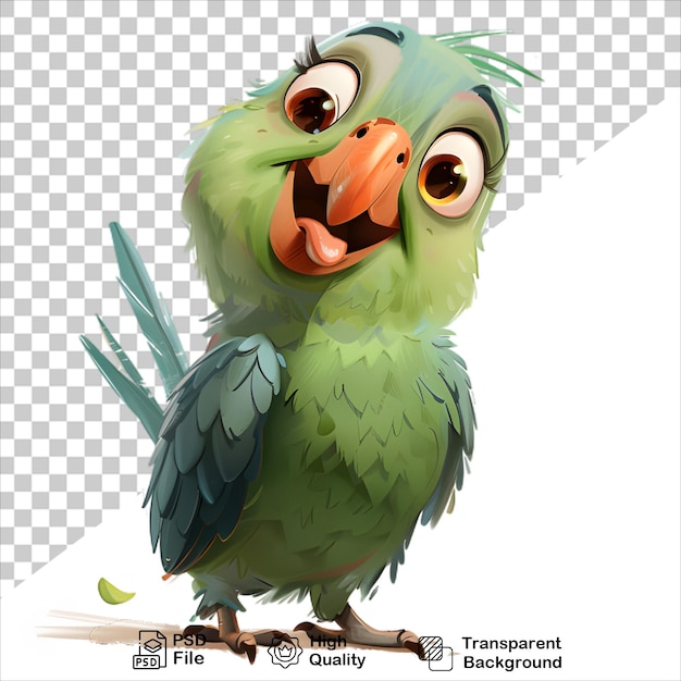 Adorable 3D Cartoon Green Parrot Design