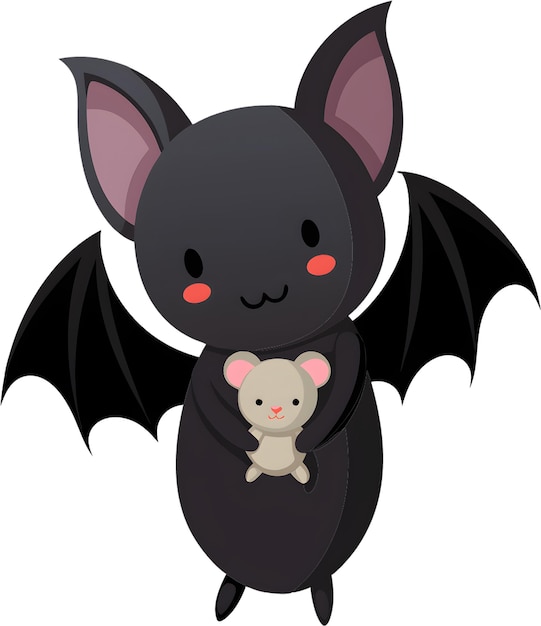 PSD adorable bat snuggles plush toy in clipart