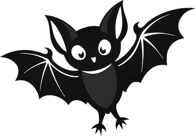 PSD adorable black bat clipart charms with playful simplicity