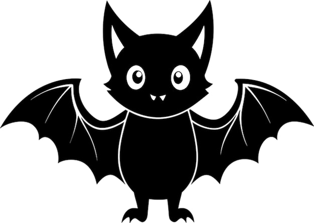 PSD adorable black bat clipart charms with playful simplicity