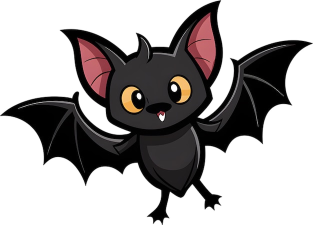 PSD adorable black bat clipart charms with playful simplicity