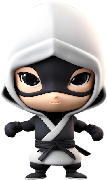 PSD adorable cartoon ninja sneaks into hearts with playful charm