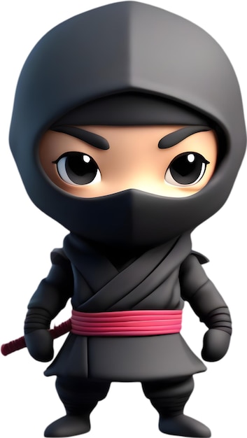 PSD adorable cartoon ninja sneaks into hearts with playful charm