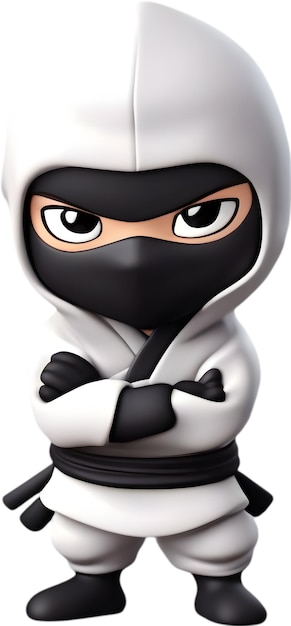 PSD adorable cartoon ninja sneaks into hearts with playful charm