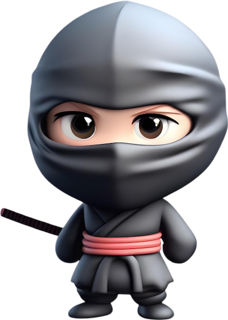 PSD adorable cartoon ninja sneaks into hearts with playful charm