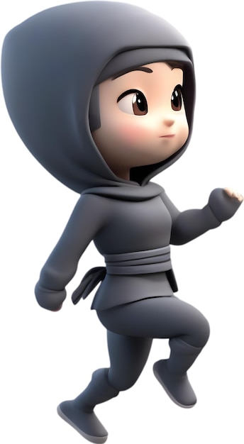 PSD adorable cartoon ninja sneaks into hearts with playful charm