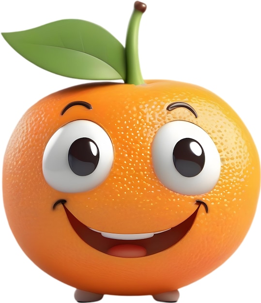 PSD adorable cartoon orange beams with a cheerful smile